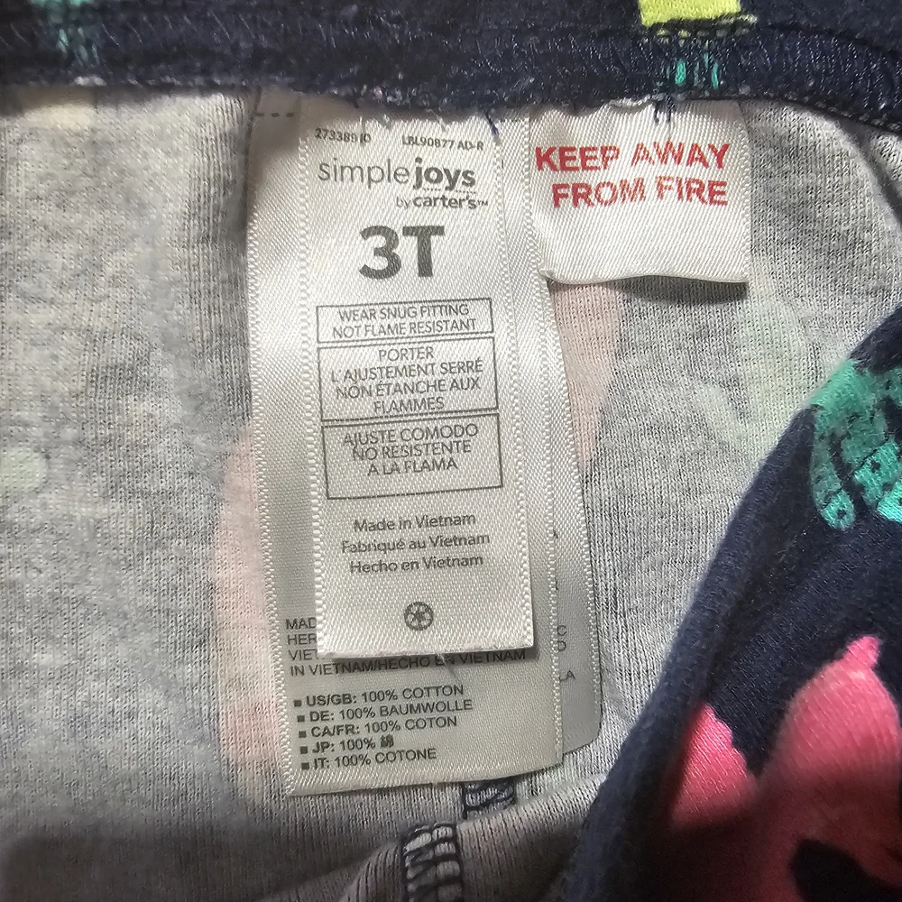 Carter's Blue and Pink Llama Print Leggings PJ Bottoms